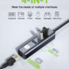 Adattatore Convertitore USB tipo A a RJ45 Gigabit con Hub 3 Porte USB 5 Gbps