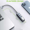 Adattatore Convertitore USB tipo A a RJ45 Gigabit con Hub 3 Porte USB 5 Gbps