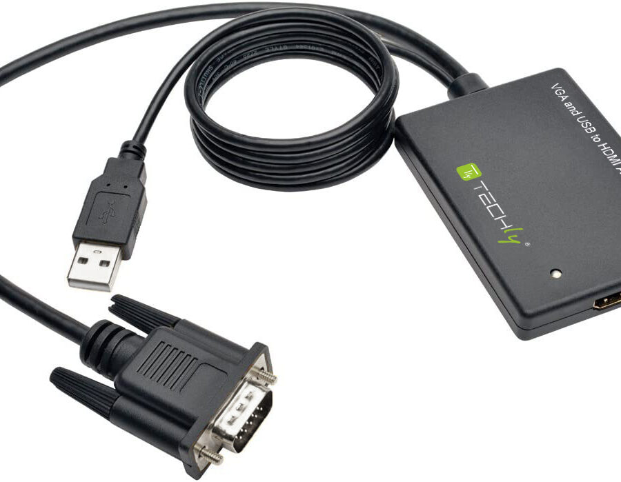 Adattatore Convertitore VGA a HDMI con Supporto Audio via USB