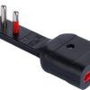 Adattatore Salvaspazio Extra Flat Spina e Presa Italiana 16A 2P+T Angolata Nero