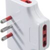 Adattatore Triplo Extrapiatto 3 Prese 10/16A 2P+T Bianco