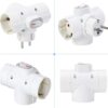 Adattatore Triplo Schuko Spina 2P+T 3 Prese 16A Bianco