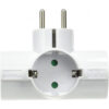Adattatore Triplo Schuko Spina 2P+T 3 Prese 16A Bianco
