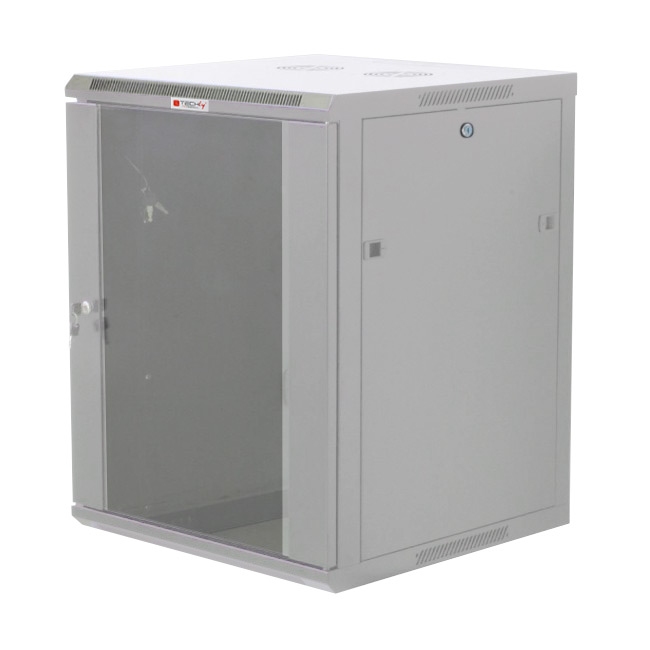 Armadio Rack 19'' a muro 12 unità prof.600 Grigio da Assemblare Techly