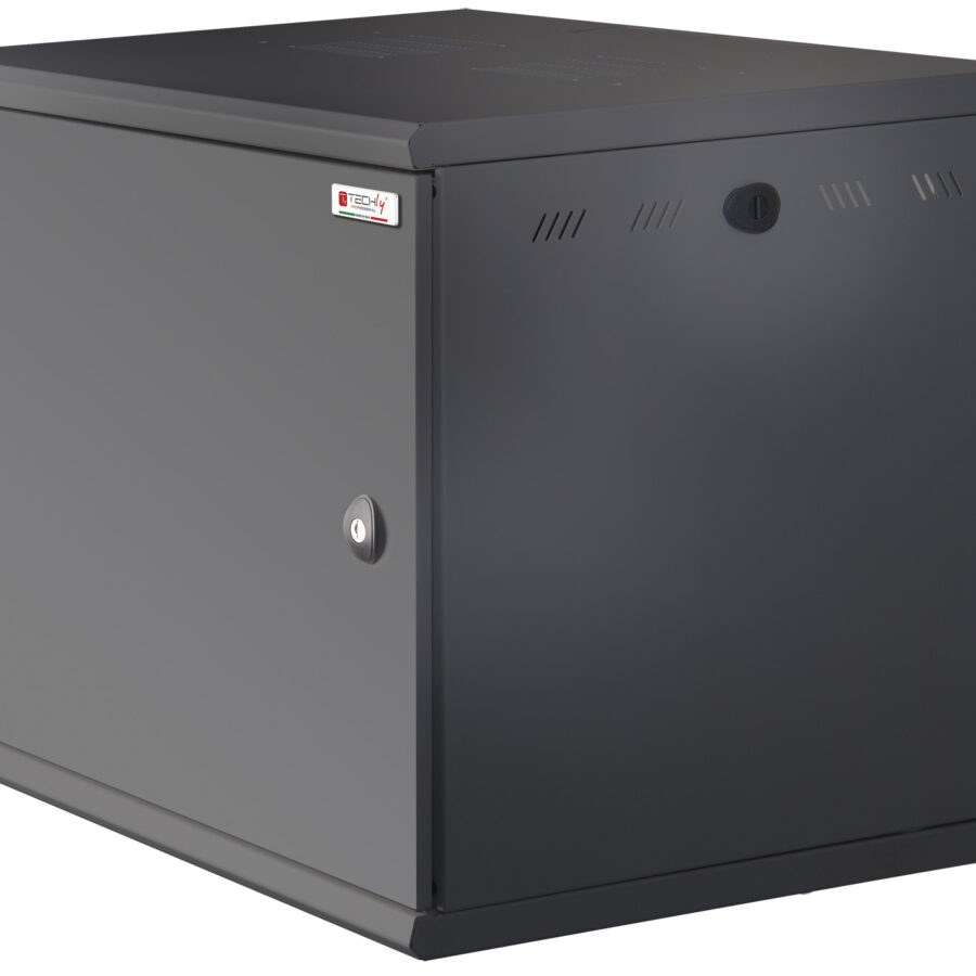 Armadio Rack 19'' a muro 13U sezione unica P 600mm Porta Cieca Nero