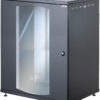 Armadio Rack 19'' a Muro 16U P 600mm Porta Vetro Nero