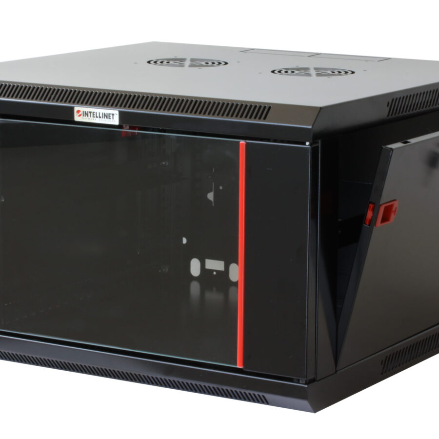 Armadio Rack 19'' a muro 6 unità sezione unica prof. 450mm Nero