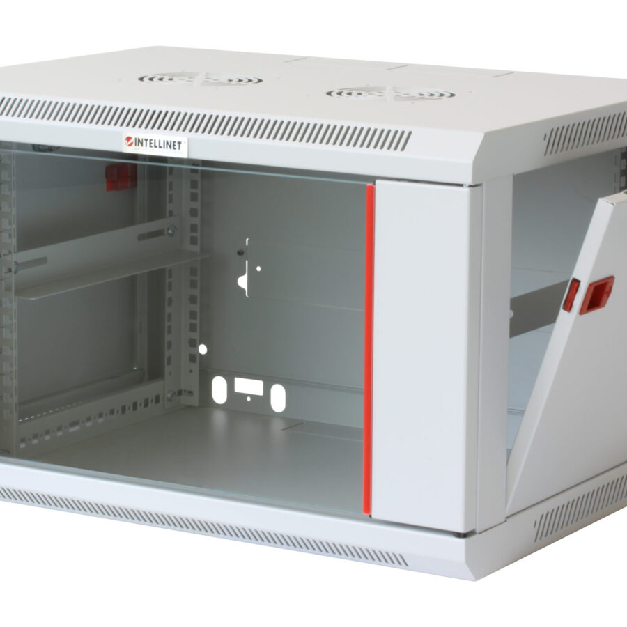 Armadio Rack 19'' a muro 6 unità sezione unica prof. 600mm Grigio