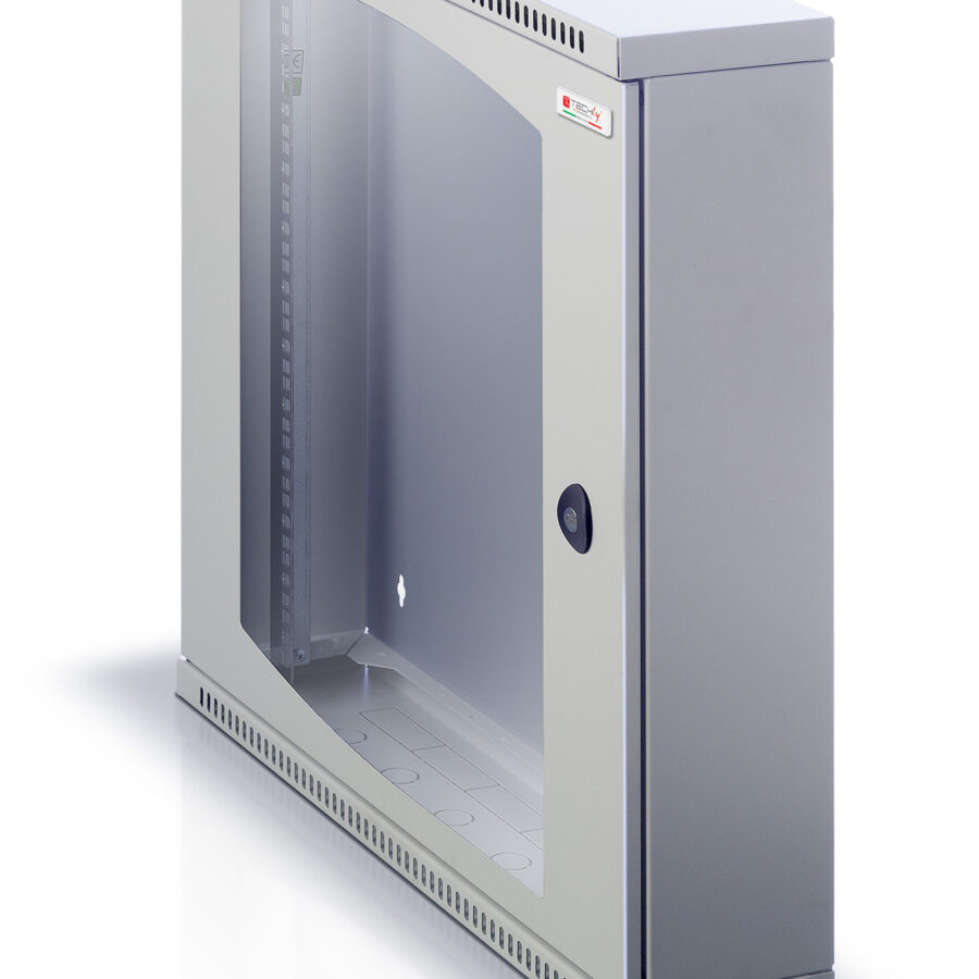 Armadio Rack 19'' Flat a muro p.15cm 12 unità sezione unica Grigio