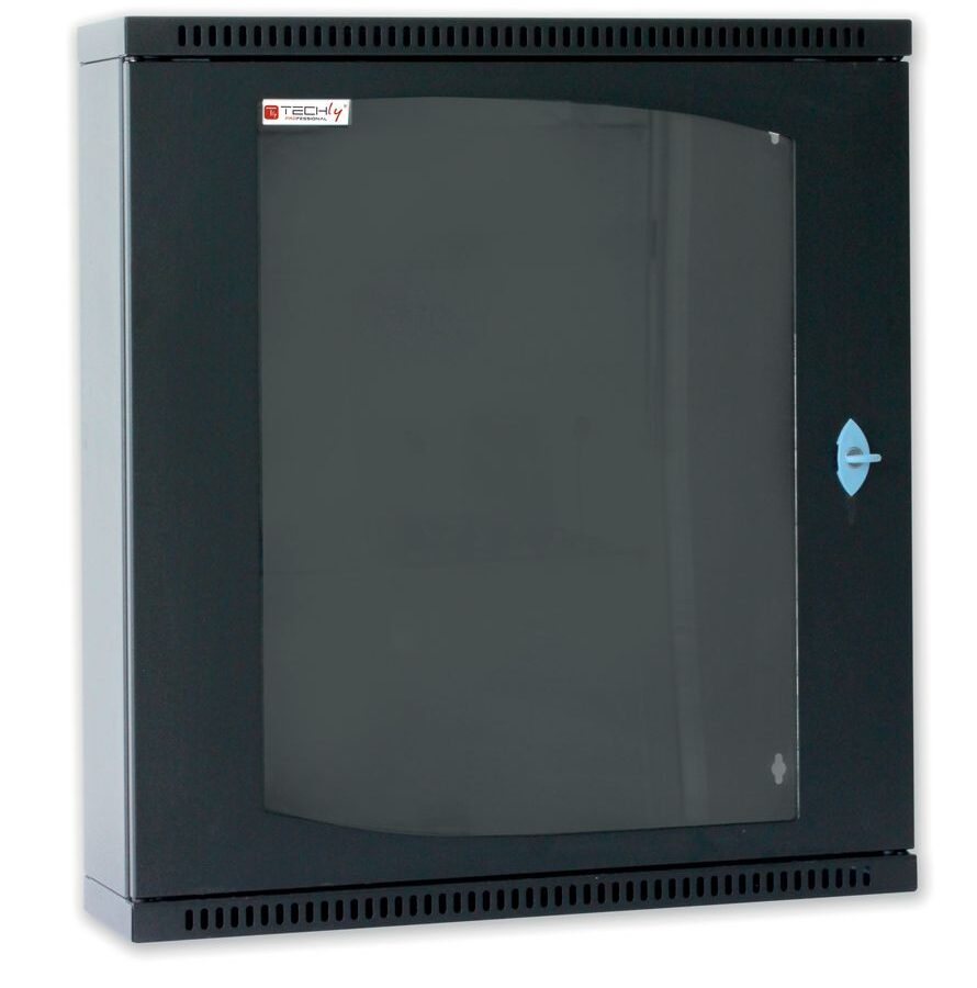 Armadio Rack 19'' Flat a muro p.15cm 12 unità sezione unica Nero