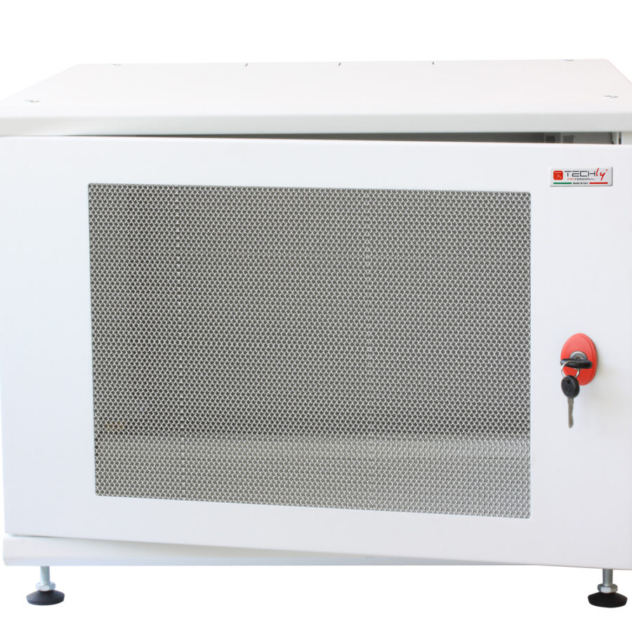 Armadio Rack 19'' ideale per Accumulatori Fotovoltaico 8U P600mm Bianco