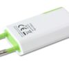 Caricatore USB 1A Compatto Spina Europea Bianco/Verde