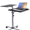 Carrello per Proiettore e Notebook a Due Ripiani Regolabile in Altezza