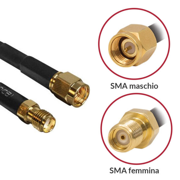 cavo_antenna_sma_m_f_a_basse_perdite_15m_nero-delock-icoc_sma-mf150d-54258 Cavo Antenna SMA M/F a Basse Perdite 15m Nero