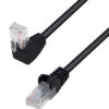 Cavo di Rete Patch Connettore Angolato 90° CCA Cat. 5E UTP 1m Nero