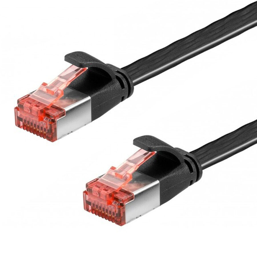 Cavo di Rete Patch Piatto in Rame Cat.6 U/FTP 2,0m Nero