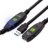 Cavo USB 3.0 Attivo Prolunga USB-A con 2 Amplificatori di Segnale 10m