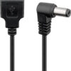 Cavo USB A Maschio a DC 5,5 x 2,1 mm Maschio Angolato 1m nero