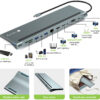 Docking Station 12 in 1 USB-C™ Hub VGA HDMI DP RJ45 con Lettore Micro SD/SD