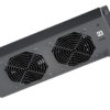 Gruppo di 2 Ventole a Soffitto Senza Termostato per Rack 19'' Nero
