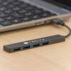 Hub USB-A 3.2 a 4 porte USB-A 5Gbps Slim in Metallo