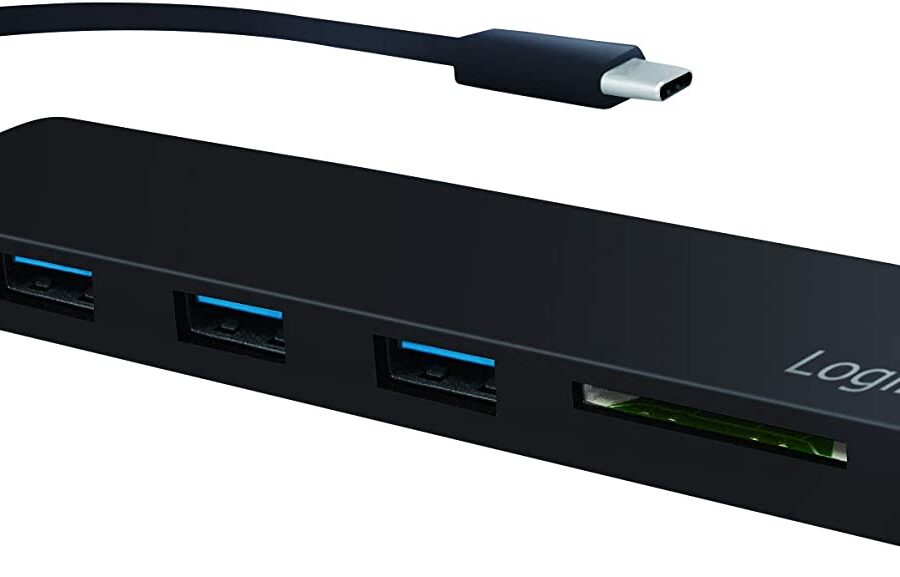 Hub USB-C SuperSpeed 3 Porte USB3.0 A Femmina con Card Reader Nero