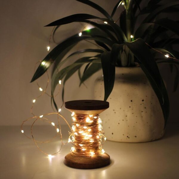 i-led-chain100yarn-goobay-i-led-chain100yarn-55202 Bobina con Filo di Rame 100 Luci LED IP21 USB Interruttore On Off