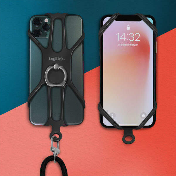 i-smart-neck-logilink-i-smart-neck-53662_1 Collare Universale per Smartphone fino a 6,7'' Silicone Nero