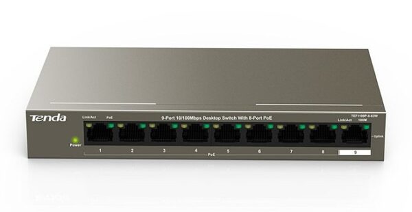 i-swhub_tef1109p-8-tenda-i-swhub_tef1109p-8-49443_2 Desktop Switch 9 Porte 10/100 Mbps con 8 Porte PoE, TEF1109P-8-63W