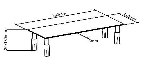 ica-ms_461e-techly_np-ica-ms_461e-47722 Stand da Scrivania Regolabile Vetro Trasparente per Monitor Notebook