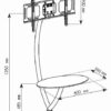 Supporto a Pavimento con Base Rotonda e Mensola per TV LCD/LED 32-70''