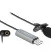 Microfono Lavalier Omnidirezionale USB Jack 3.5mm 24bit 192kHz con Clip