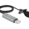 Microfono Lavalier Omnidirezionale USB Jack 3.5mm 24bit 192kHz con Clip
