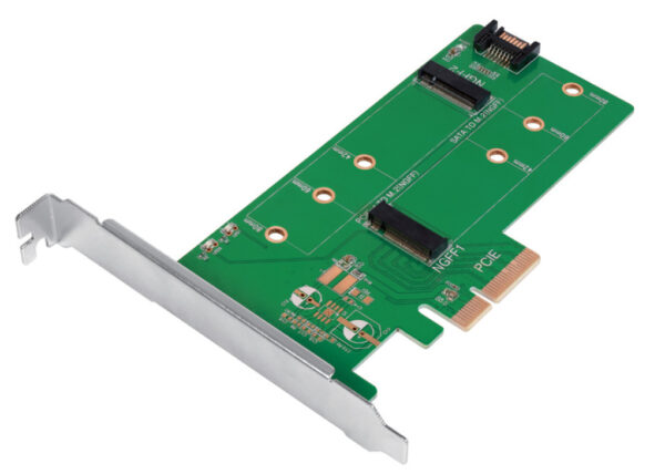 icc_x-pci-2m2-logilink-icc_x-pci-2m2-52231_2 Doppio Adattatore PCIe M.2 per SSD SATA e PCIe SATA