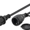 Cavo Alimentazione Schuko Maschio / Femmina da Esterno 25m Nero