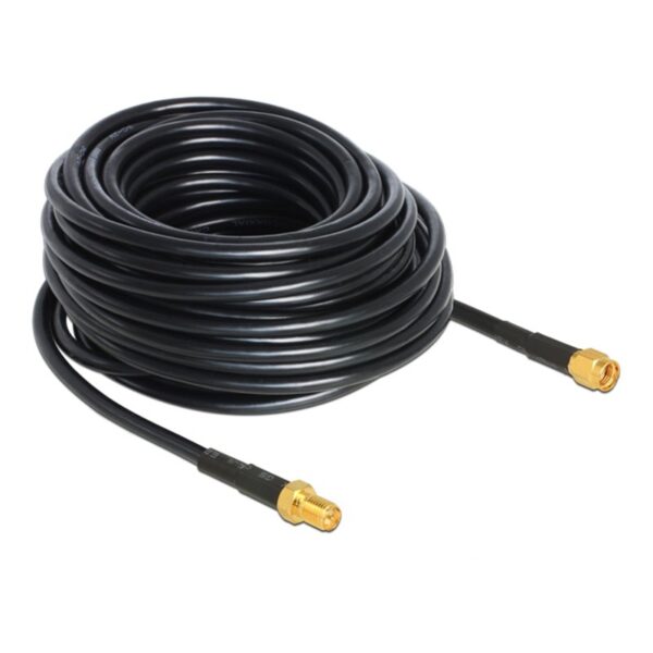 icoc_sma-mf150d-delock-icoc_sma-mf150d-54258_1 Cavo Antenna SMA M/F a Basse Perdite 15m Nero