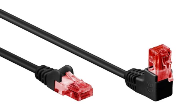 icoc_u6u-010-bkl-goobay-icoc_u6u-010-bkl-53733 Cavo di rete Patch Connettore Angolato 90° CCA Cat.6 UTP 1m Nero