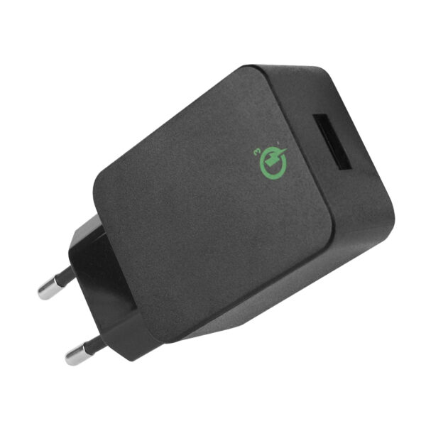 ipw-usb-qc3bf-fontastic-ipw-usb-qc3bf-49036 Caricatore USB 3A Quick Charge 3.0 Spina Europea 2pin Nero