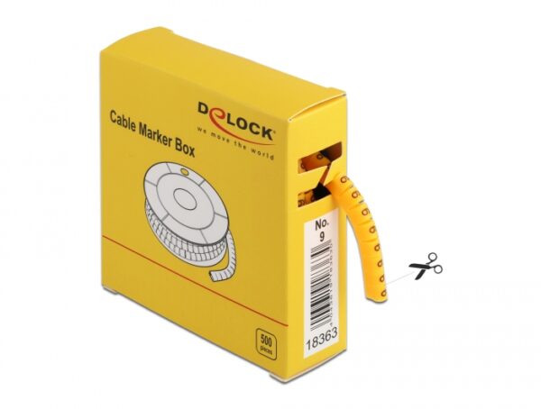 iswt-mark-9-500-delock-iswt-mark-9-500-53703_1 Scatola Segnacavo Giallo 500 Pezzi Numero 9