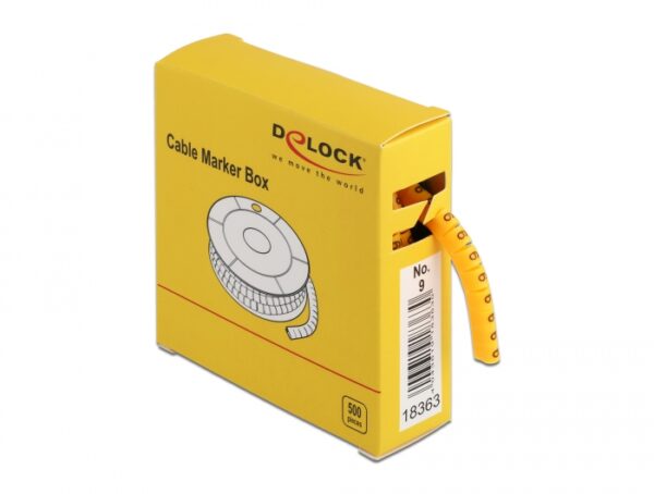 iswt-mark-9-500-delock-iswt-mark-9-500-53703_2 Scatola Segnacavo Giallo 500 Pezzi Numero 9