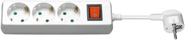 Multipresa 3 Posti Schuko con Interruttore e Cavo 3m