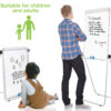 Lavagna Magnetica Bifacciale Flipchart Portatile 60x90 cm con Supporto