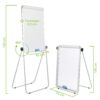 Lavagna Magnetica Bifacciale Flipchart Portatile 70x100 cm con Supporto