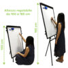 Lavagna Magnetica Flipchart Fogli Mobili 60x90 cm Altezza Regolabile