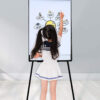 Lavagna Magnetica Flipchart Fogli Mobili 60x90 cm Altezza Regolabile