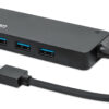 Hub USB 3.2 Gen 1 USB-A Maschio a 4 porte USB-A Femmina Nero