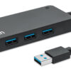 Hub USB 3.2 Gen 1 USB-A Maschio a 4 porte USB-A Femmina Nero