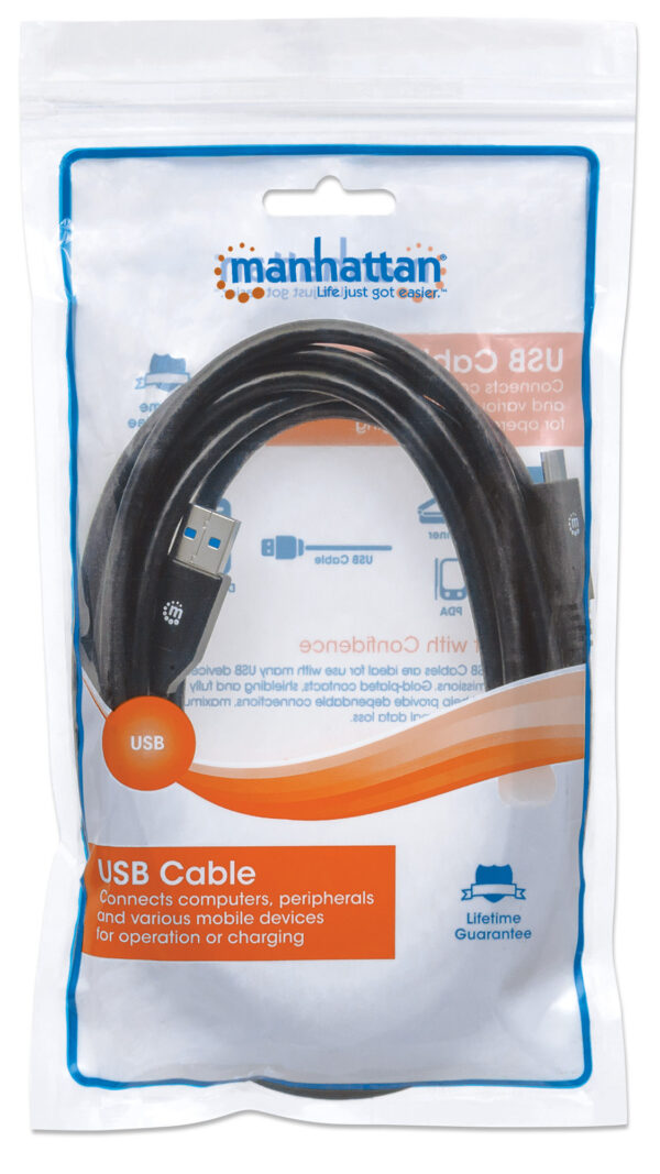 max_354981box Cavo USB 3.1 tipo A Maschio / USB-C Maschio 3m Nero