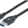 Cavo USB 3.1 tipo A Maschio / USB-C Maschio 3m Nero