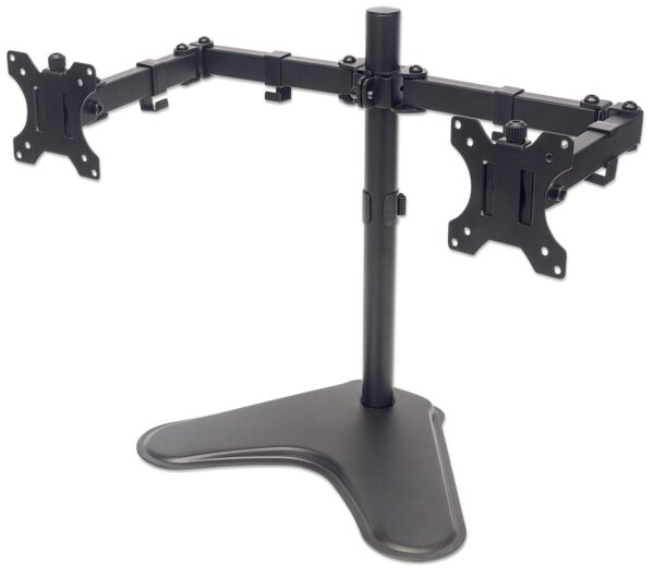 max_461559pro Supporto da Scrivania per 2 Monitor 13-32'' con Base e Doppio Snodo